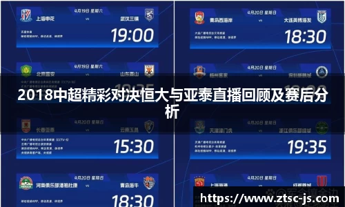 2018中超精彩对决恒大与亚泰直播回顾及赛后分析